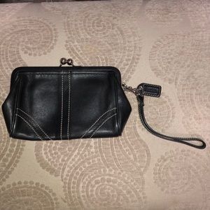 Black Leather (VINTAGE) Coach Pouch